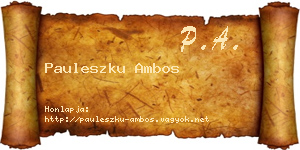 Pauleszku Ambos névjegykártya